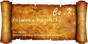 Csimbora Kornél névjegykártya